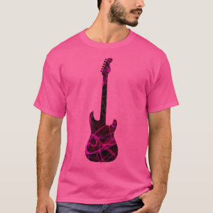 Camiseta Pink on Purple Flame Guitar Silhouette