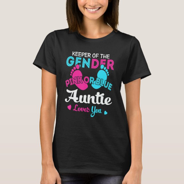 Camiseta Pink Or Blue Auntie Loves You Gender Reveal 1 (Anverso)
