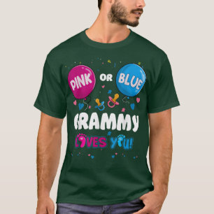 Camiseta Pink or Blue Balloon Grammy Loves You Gender Revea