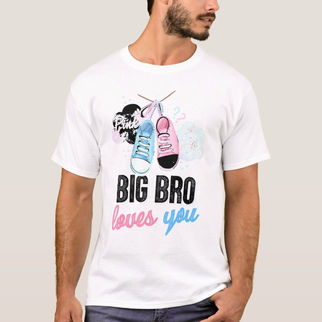 Camiseta Pink or Blue Big Bro ama a tu bebé (Anverso)