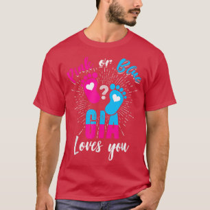 Camiseta Pink Or Blue Gia Loves You Gender Reveal Baby Part