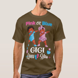 Camiseta Pink Or Blue Gigi Loves You Black Baby Gender Reve