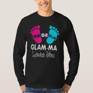 Camiseta Pink Or Blue Glam Ma Loves You Gender Reveal Baby