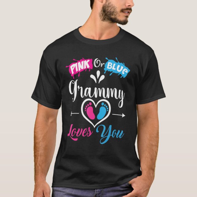 Camiseta Pink or Blue Grammy Amas A Su Bebé Género Revelaci (Anverso)