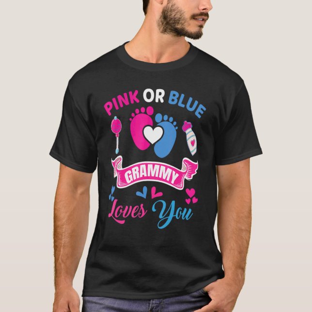 Camiseta Pink or Blue Grammy Amas A Su Bebé Género Revelaci (Anverso)