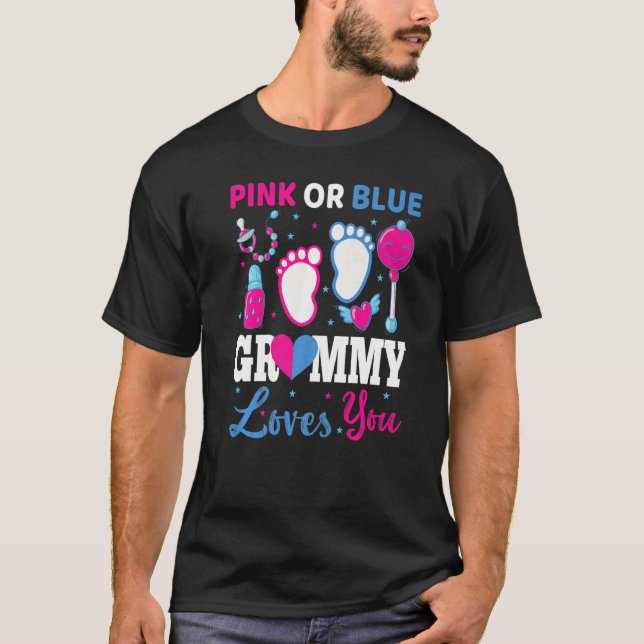 Camiseta Pink or Blue Grammy Amas A Su Bebé Género Revelaci (Anverso)