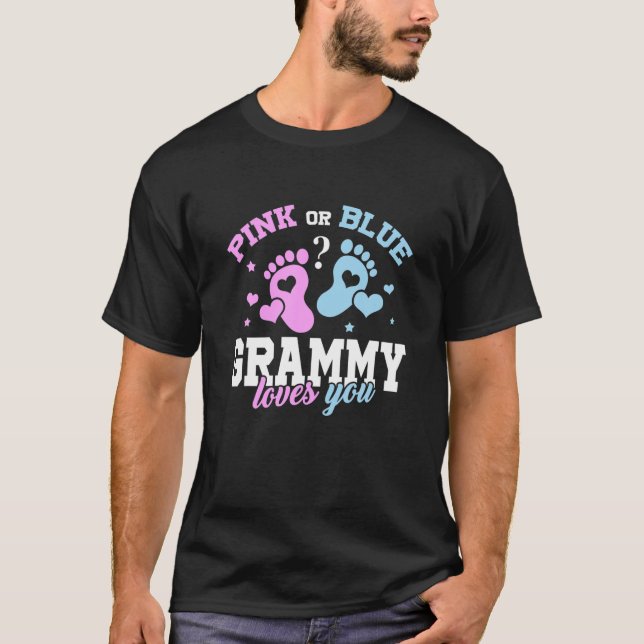 Camiseta Pink or Blue Grammy Amas A Su Bebé Género Revelaci (Anverso)
