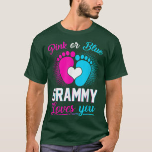 Camiseta Pink Or Blue Grammy Loves You Baby Gender Reveal P