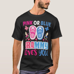Camiseta Pink or Blue Grammy Loves You Gender Reveal Party