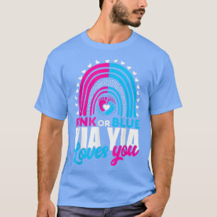 Camiseta Pink or Blue Grandma Yia Yia Loves You Gender Reve