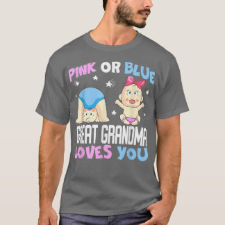 Camiseta Pink or Blue Great Grandma Loves You, Baby Gender 
