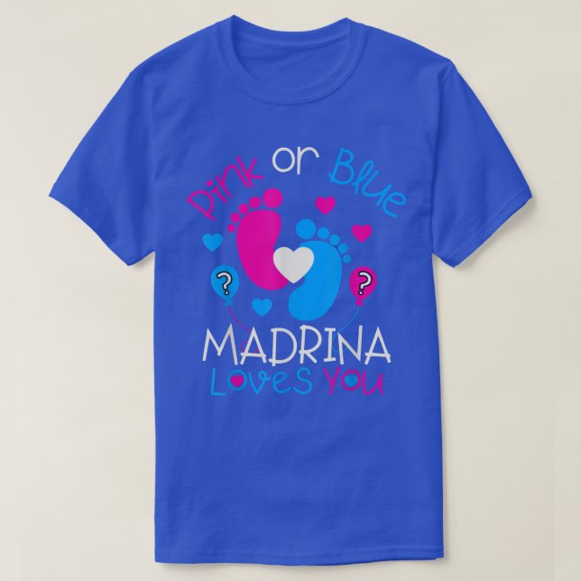 Camiseta Pink or Blue Madrina ama a tu bebé (Diseño del anverso)