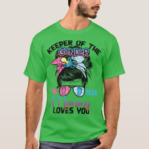 Camiseta Pink or Blue Mommy Loves You Messy Bun Glasses Gen