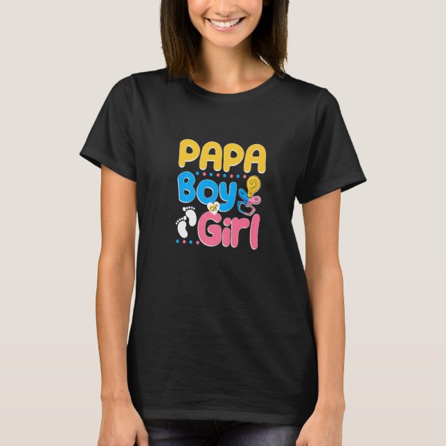 Camiseta Pink or Blue Papa Loves You Best Dad Ever Fatherho (Anverso)