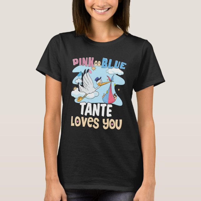 Camiseta Pink or Blue Tante Loves You Best Auntie Ever Aunt (Anverso)