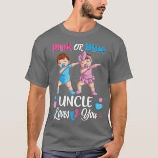 Camiseta Pink Or Blue Uncle Loves You Baby Gender Reveal Pa