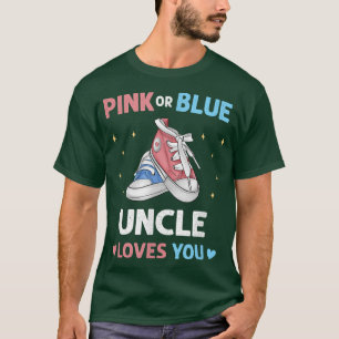 Camiseta Pink or Blue Uncle Loves You Brother Baby Gender R