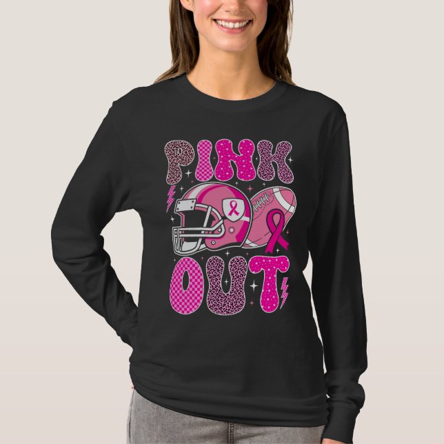 Camiseta Pink Out Football Awareness Game Spirit Design (Anverso)