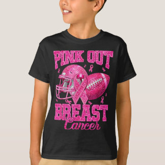 Camiseta Pink out football breast cancer awareness pink