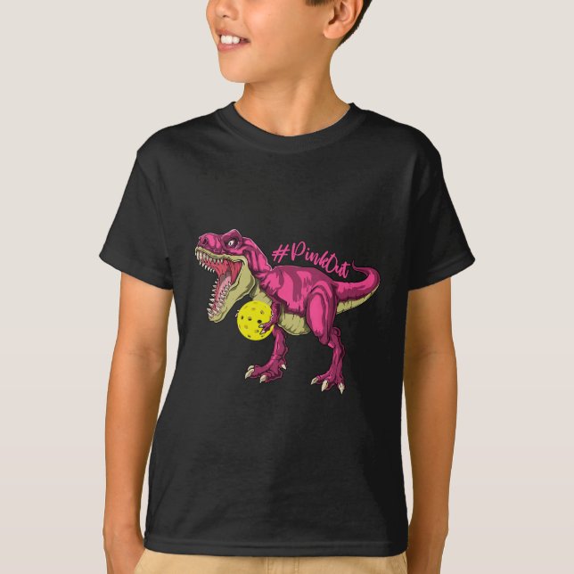 Camiseta Pink Out T Rex Y Picklebyll Byll Cancer A (Anverso)