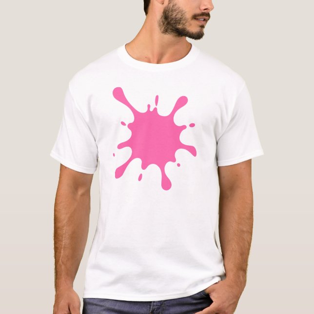 Camiseta Pink Paint Splatter T-Shirt | Artistic Abstract  (Anverso)
