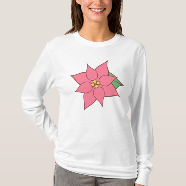 Camiseta Pink Poinsettia T Shirt  (Anverso)