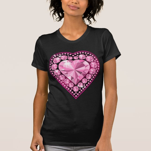 Camiseta Pink Quartz Gem Heart (Anverso)