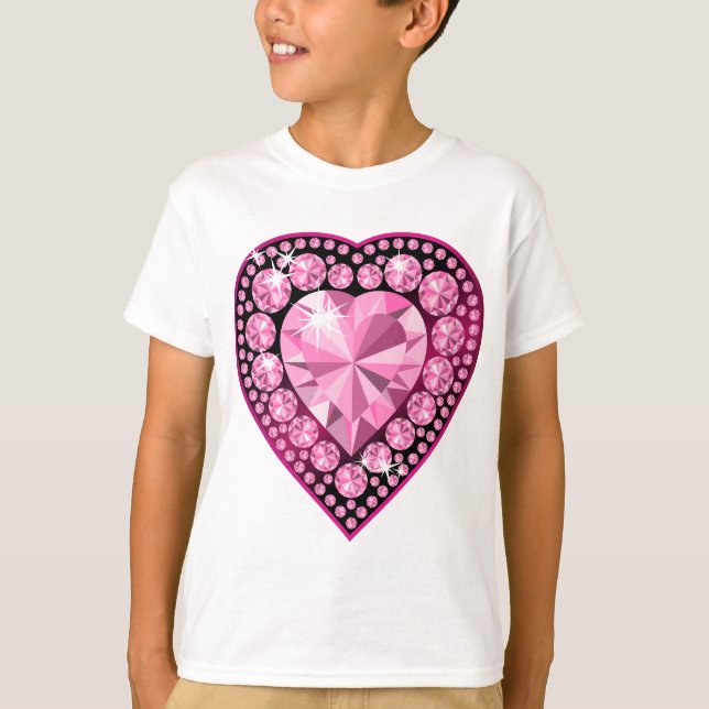 Camiseta Pink Quartz Gem Heart (Anverso)