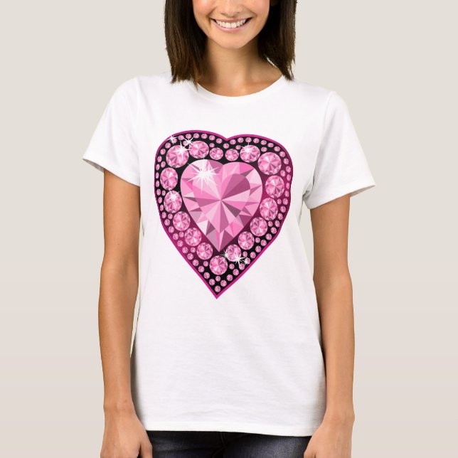 Camiseta Pink Quartz Gem Heart (Anverso)