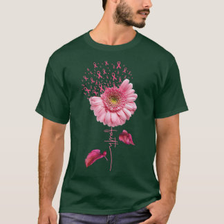 Camiseta Pink Ribbon Daisy Faith  Breast Cancer Awareness M