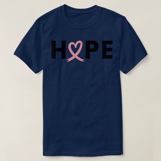 Camiseta Pink Ribbon Hope Breast Cancer Survivor  (Diseño del anverso)