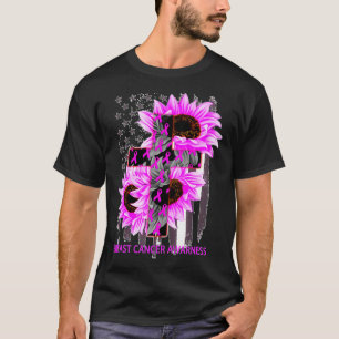 Camiseta Pink Ribbon Sunflower Breast Cancer Awareness