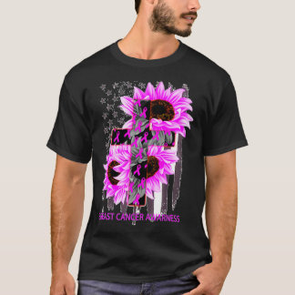Camiseta Pink Ribbon Sunflower Breast Cancer Awareness 