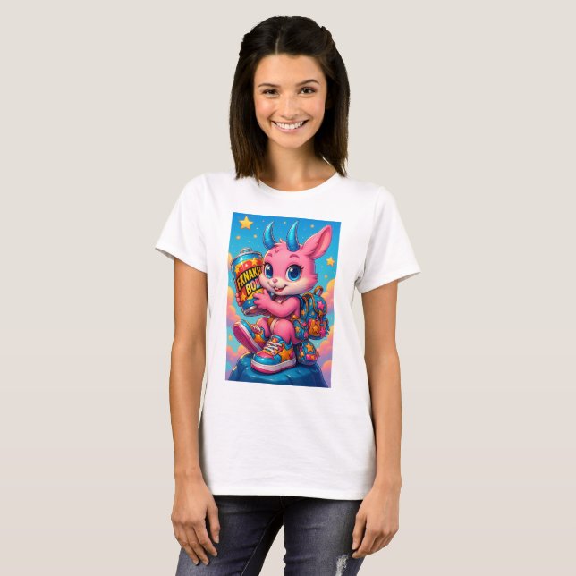 Camiseta Pink Rocket Bunny Graphic T-Shirt (Anverso completo)