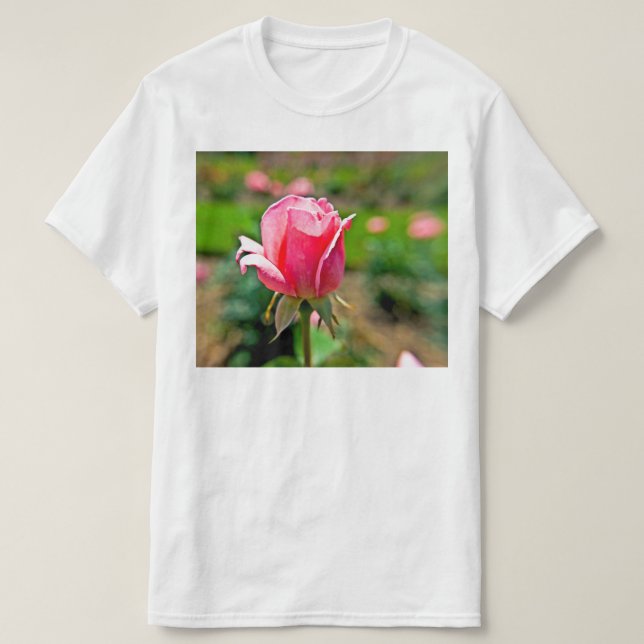 Camiseta Pink Rose Garden (Diseño del anverso)