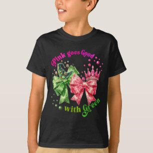 Camiseta Pink se vuelve bueno con Green Funny Walloween Wit