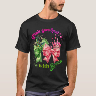 Camiseta Pink se vuelve bueno con Green Funny Walloween Wit