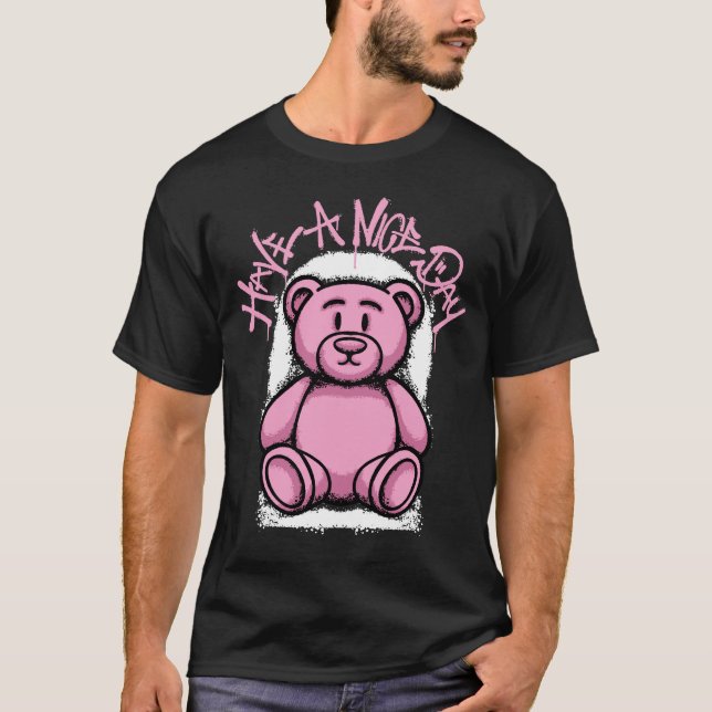 Camiseta Pink Teddy Bear streetwear (Anverso)