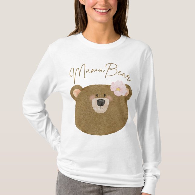 Camiseta Pink Teddy Bearly Wait Mama Bear Chica Baby Shower (Anverso)