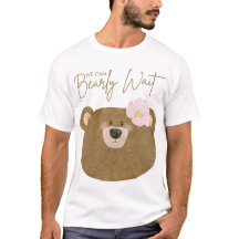 Pink Teddy Podemos Bear Esperar Chica Baby Shower