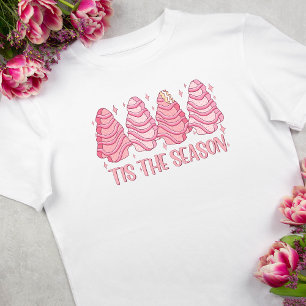 Camiseta Pink This ason Christmas Tree Cake Holiday