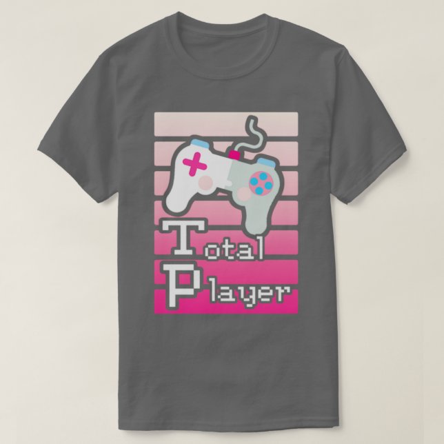 Camiseta Pink Total Player Gaming Design (Diseño del anverso)