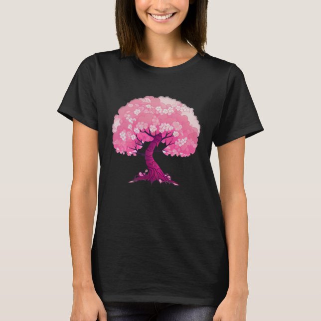 Camiseta Pink tree of life cherry blossom (Anverso)