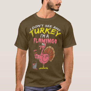 Camiseta Pink Turkey Flamingo Gracioso Día de Acción de Gra