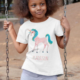 Camiseta Pink unicorn lindos niños nombran chica