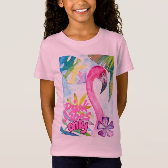Camiseta Pink Vibes Only – Pink Flamingo (Anverso)