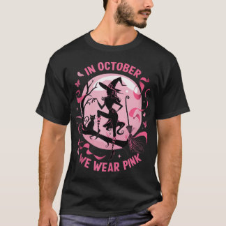 Camiseta Pink Witch Halloween Costume Breast Cancer