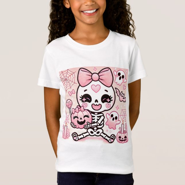Camiseta 👻 💀 Pinkoween ¡Se Ha Quedado Más Aterrada! 💀 👻 (Anverso)