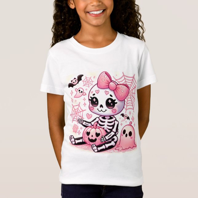 Camiseta 👻 💀 Pinkoween ¡Se Ha Quedado Más Aterrada! 💀 👻 (Anverso)