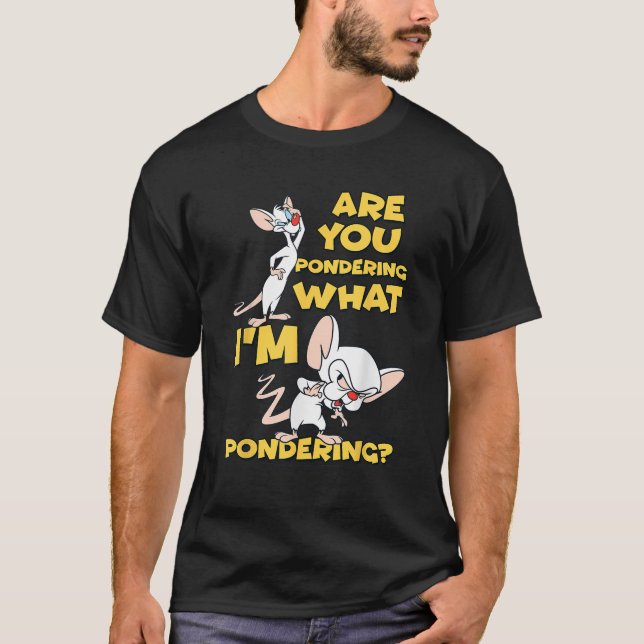 Camiseta Pinky y el cerebro reflexionando (Anverso)